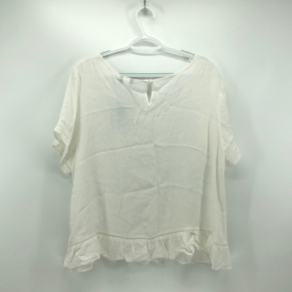 Torrid Cream Ruffle Hem Top - Picture 4 of 5